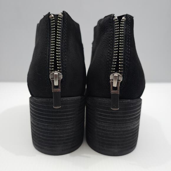 Eileen Fisher Bren Ankle Bootie Women 9 Black Leather Block Heel Fall Minimalist - Picture 8 of 14